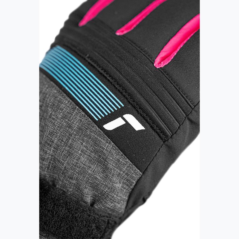 Detské lyžiarske rukavice Reusch Rocket GORE-TEX black/black melange/pink glo 5