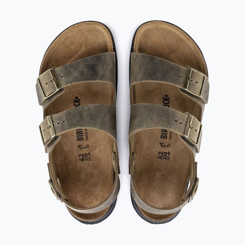 Pánske sandále BIRKENSTOCK Milano Crosstown Oiled Leather Regular faded khaki 11