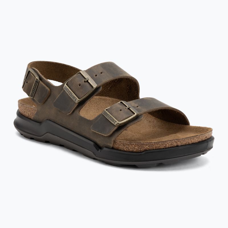 Pánske sandále BIRKENSTOCK Milano Crosstown Oiled Leather Regular faded khaki