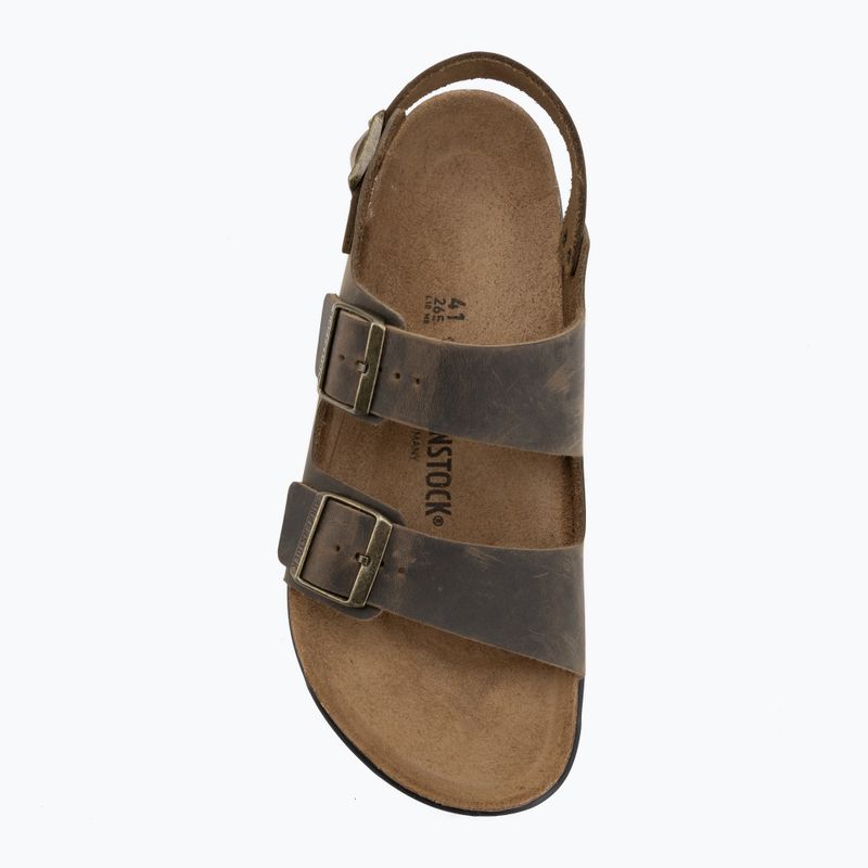 Pánske sandále BIRKENSTOCK Milano Crosstown Oiled Leather Regular faded khaki 5