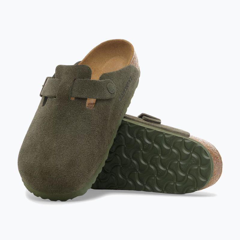 Šľapky BIRKENSTOCK Boston Suede Leather thyme 5