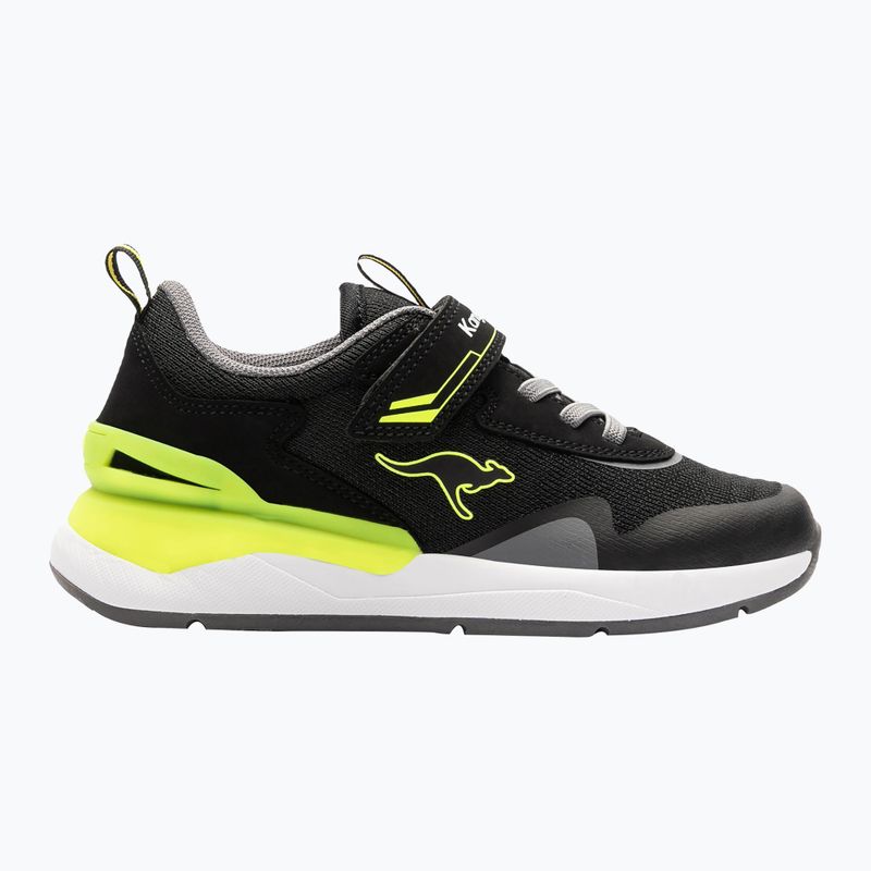 KangaROOS KD-Gym EV jet black/neon yellow detská obuv 8