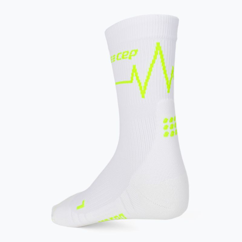 CEP Heartbeat pánske kompresné bežecké ponožky biele WP3CPC2 2