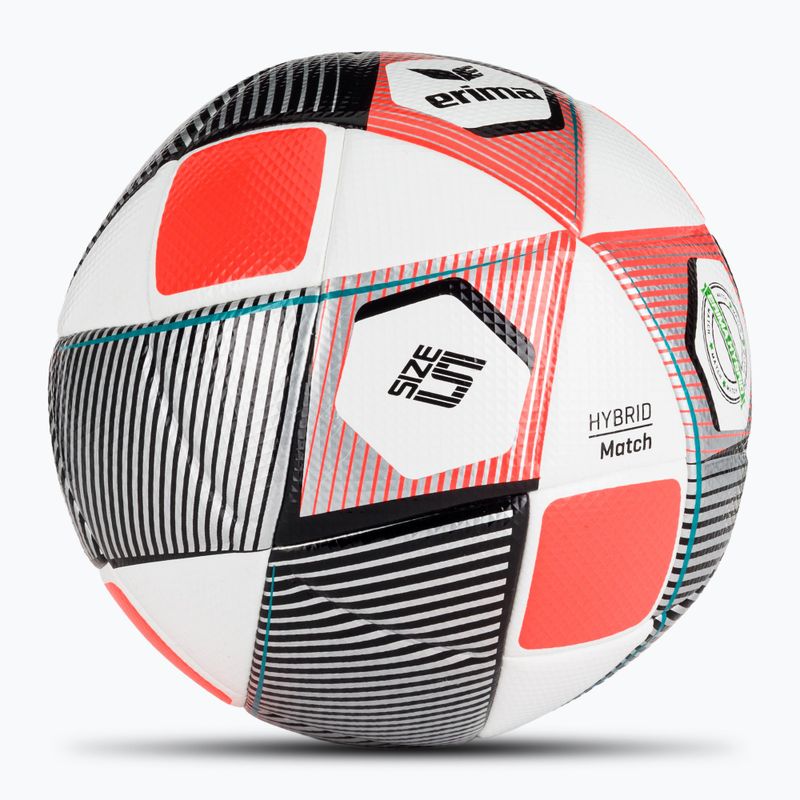 ERIMA Hybrid Match strieborná/fialovo-koralová futbalová lopta veľkosť 5 2
