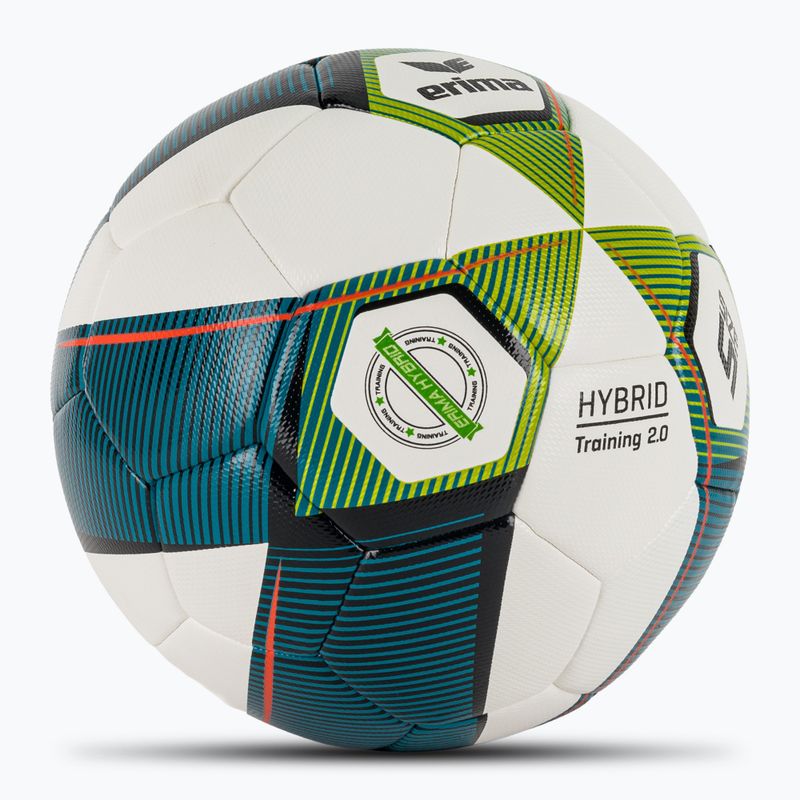 ERIMA Hybrid Training 2.0 futbalová lopta mykonos blue/lime veľkosť 5 2