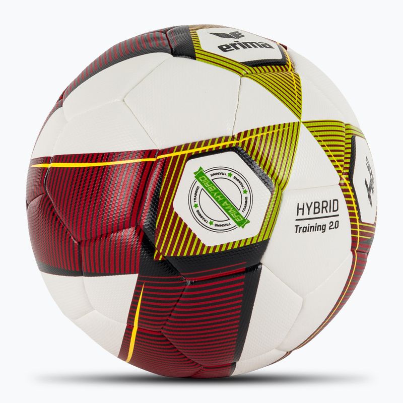 ERIMA Hybrid Training 2.0 červená/limetková futbalová lopta veľkosť 4 2