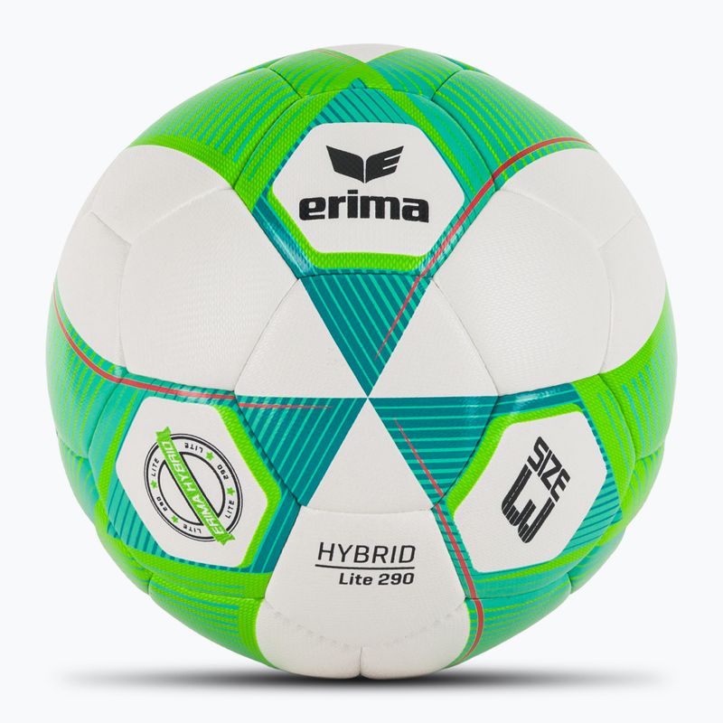 ERIMA Hybrid Lite 290 zelený gekón/benzínová futbalová lopta veľkosť 3