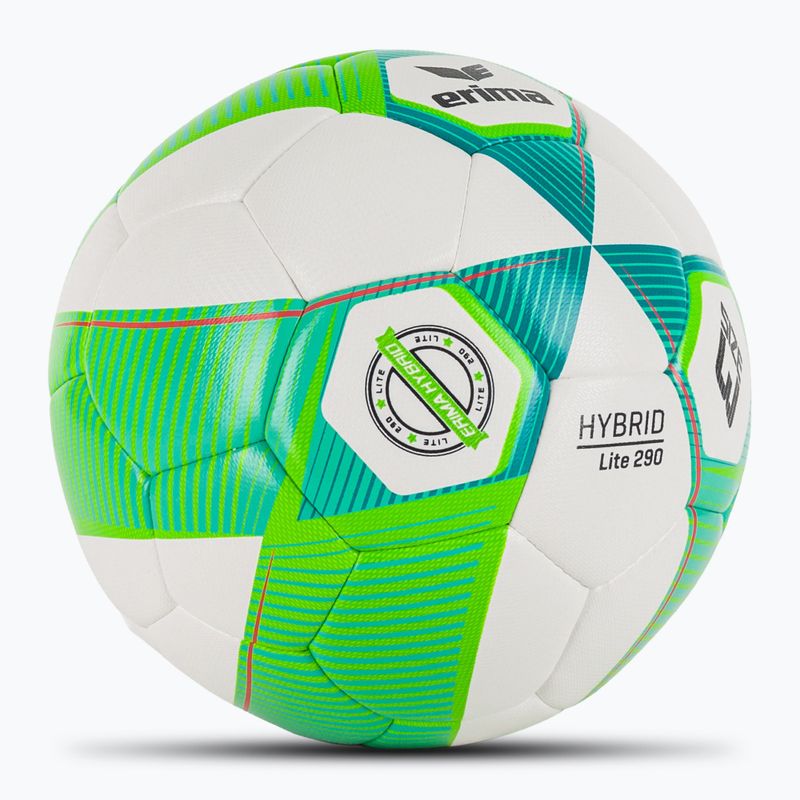 ERIMA Hybrid Lite 290 zelený gekón/benzínová futbalová lopta veľkosť 3 2