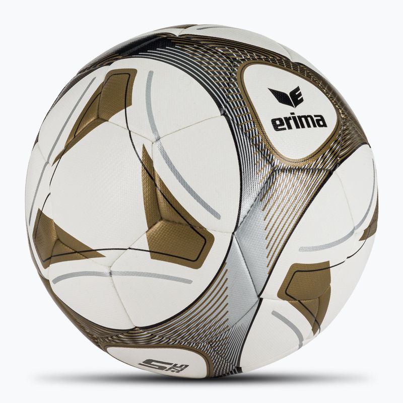 ERIMA Hybrid Training biela/zlatá futbalová lopta veľkosť 5 2