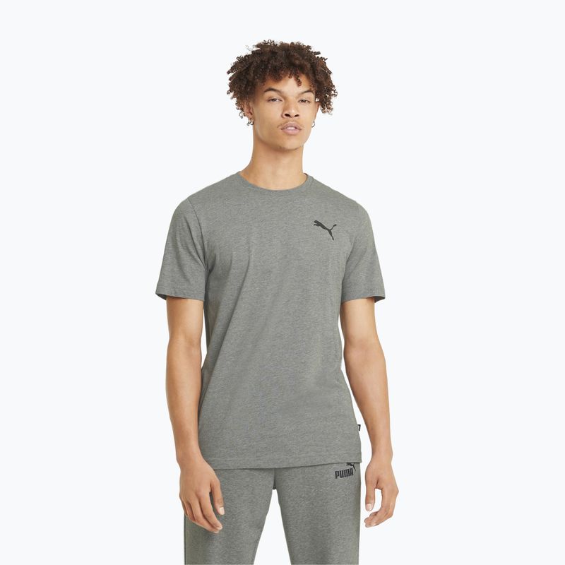 Pánske tričko PUMA Ess Small Logo Tee medium gray heather/medium gray heather/cat