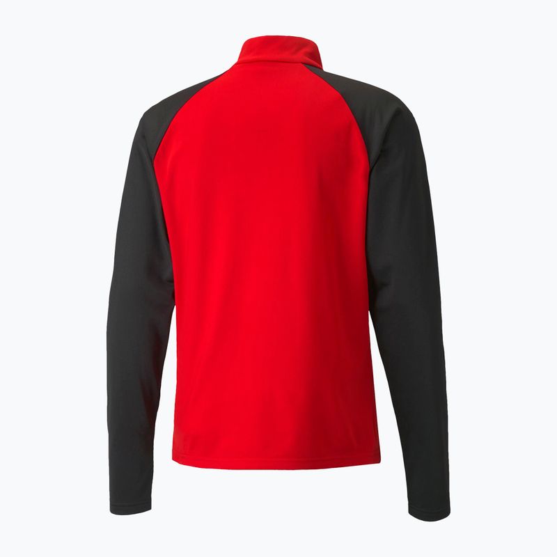 PUMA Teamliga 1/4 Zip Top futbalová mikina červená/čierna 657236 01 7