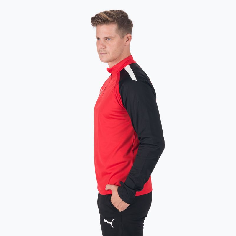 PUMA Teamliga 1/4 Zip Top futbalová mikina červená/čierna 657236 01 3