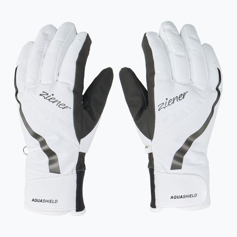 Dámske lyžiarske rukavice ZIENER Kitty Aquashield white 3