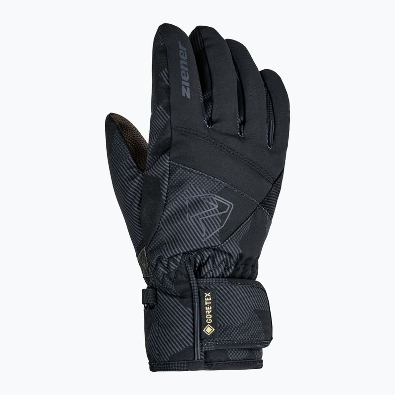 Detské lyžiarske rukavice Ziener Leif-Z GTX black/gray ink camo 2