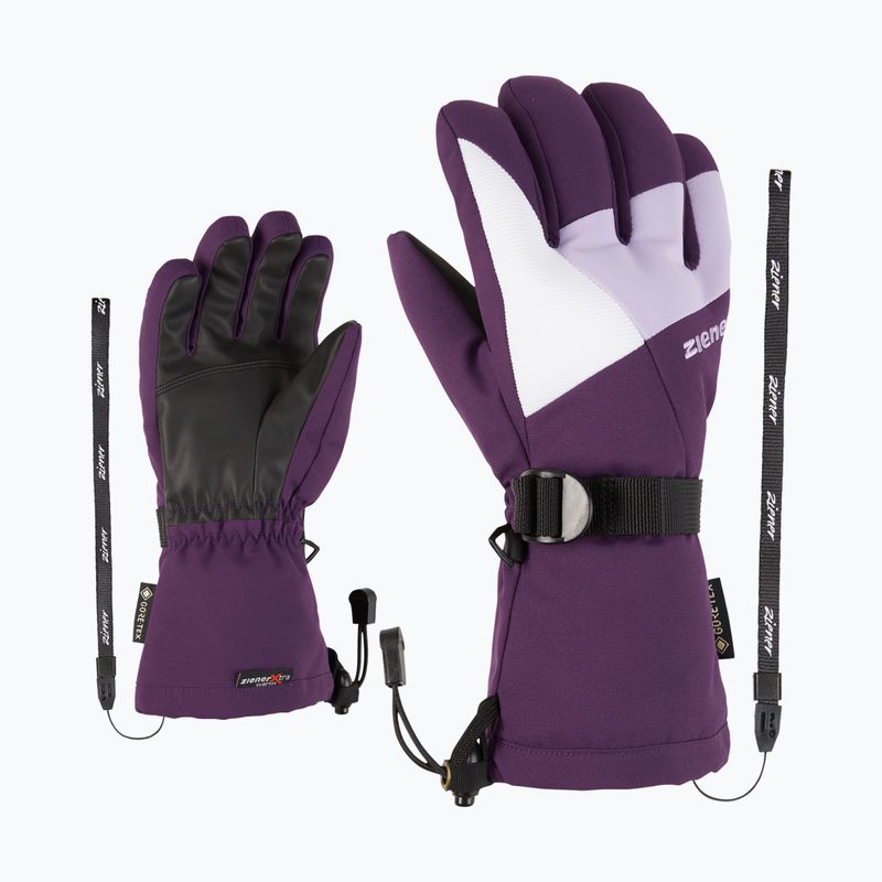 Detské lyžiarske rukavice ZIENER Lani GTX dark violet 7