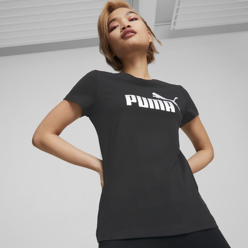 Dámske tričko PUMA ESS+ Metallic Logo Tee puma black/silver metallic 3