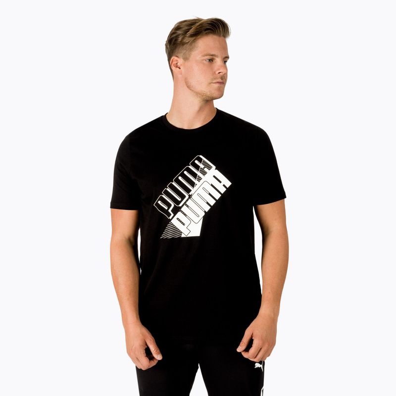 Pánske tréningové tričko PUMA Power Logo Tee black 849788 01