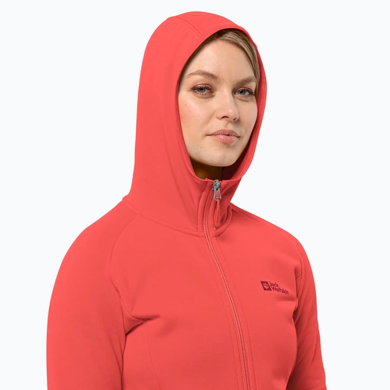 Dámska mikina Jack Wolfskin Baiselberg Hooded FZ vibrant red 3