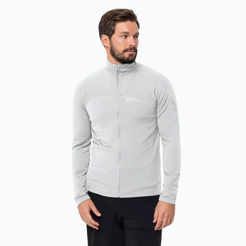 Pánska trekingová mikinaJack Wolfskin Prelight FZ cool grey