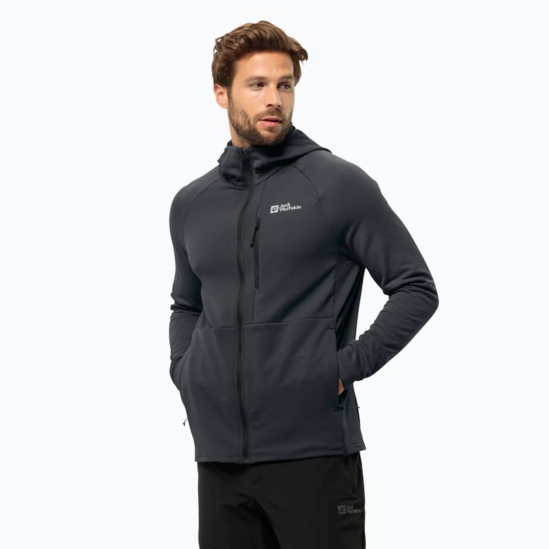 Pánska mikina Jack Wolfskin Kolbenberg Hooded Fz phantom fleece