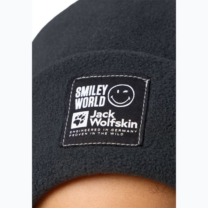 Detská  zimná čiapka Jack Wolfskin Rib Smileyworld Teen granite black 4