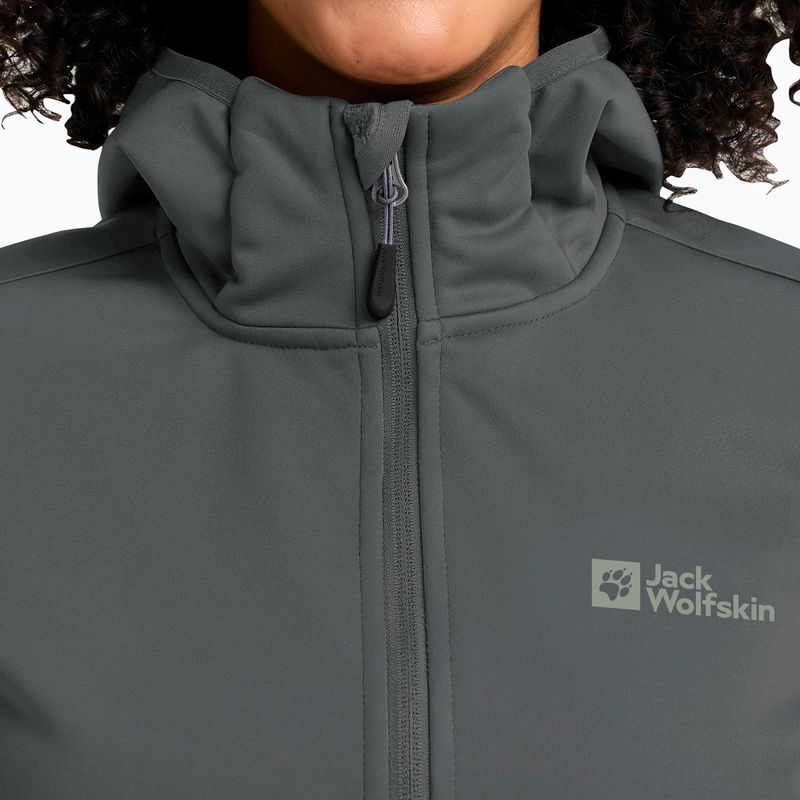 Dámska softshellová bunda Jack Wolfskin Windhain Hoody slate green 4