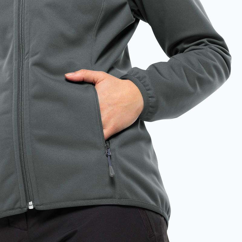 Dámska softshellová bunda Jack Wolfskin Windhain Hoody slate green 5