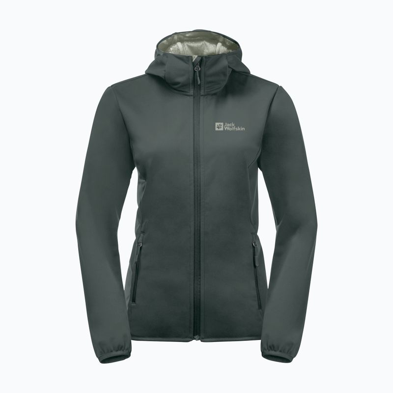 Dámska softshellová bunda Jack Wolfskin Windhain Hoody slate green 8