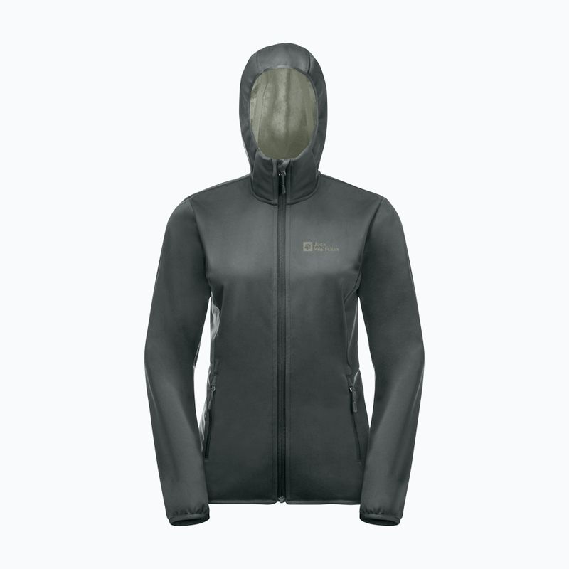 Dámska softshellová bunda Jack Wolfskin Windhain Hoody slate green 9