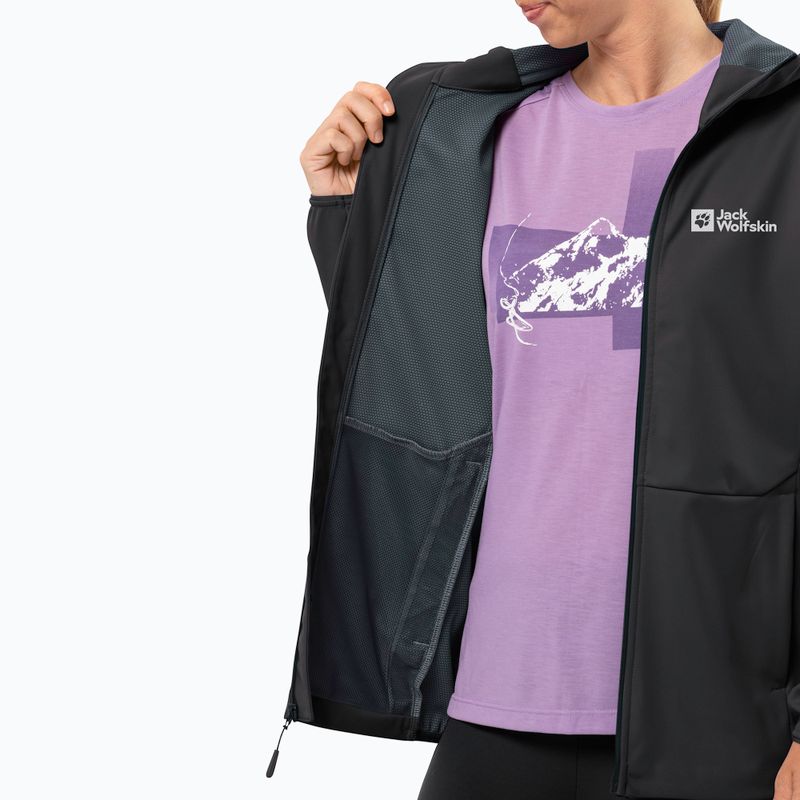 Dámska softshellová bunda Jack Wolfskin Feldberg Hoody black 5