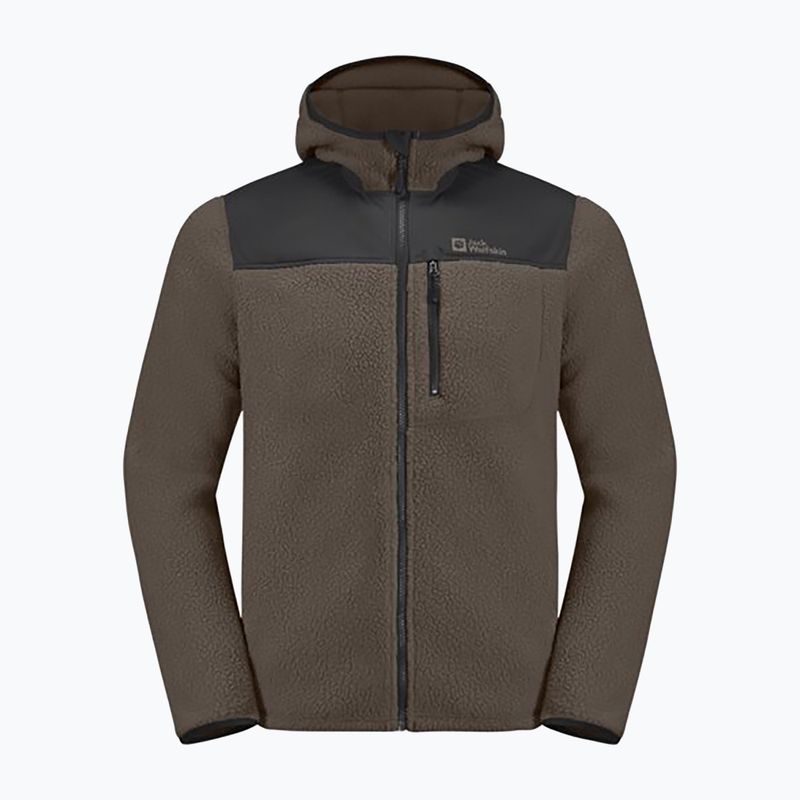 Pánska fleecová mikina Jack Wolfskin Kammweg Pile Fz cold coffee