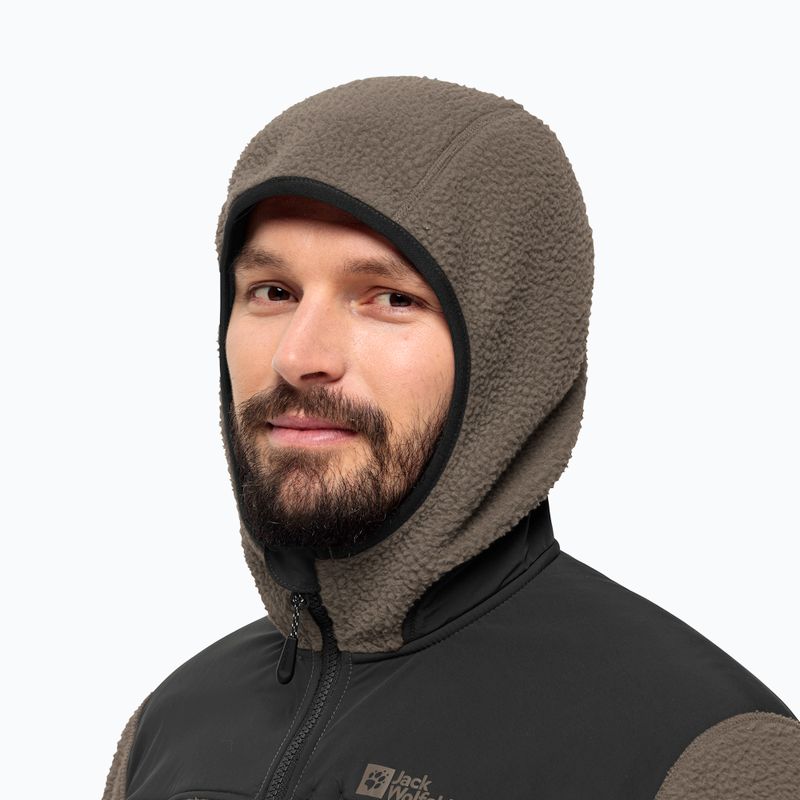 Pánska fleecová mikina Jack Wolfskin Kammweg Pile Fz cold coffee 3