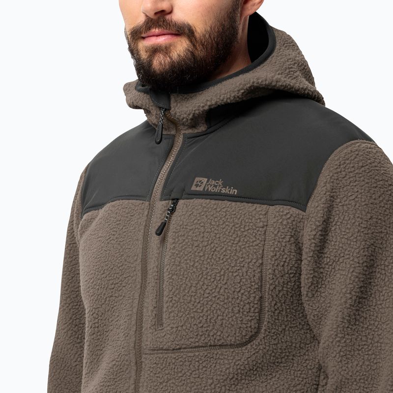 Pánska fleecová mikina Jack Wolfskin Kammweg Pile Fz cold coffee 4