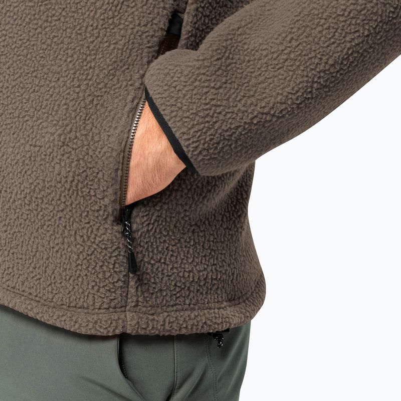 Pánska fleecová mikina Jack Wolfskin Kammweg Pile Fz cold coffee 5