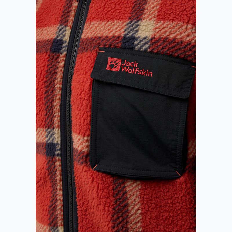 Pánska fleecová mikina Jack Wolfskin Felslicht Check intense rust 4