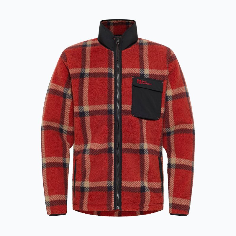 Pánska fleecová mikina Jack Wolfskin Felslicht Check intense rust 6