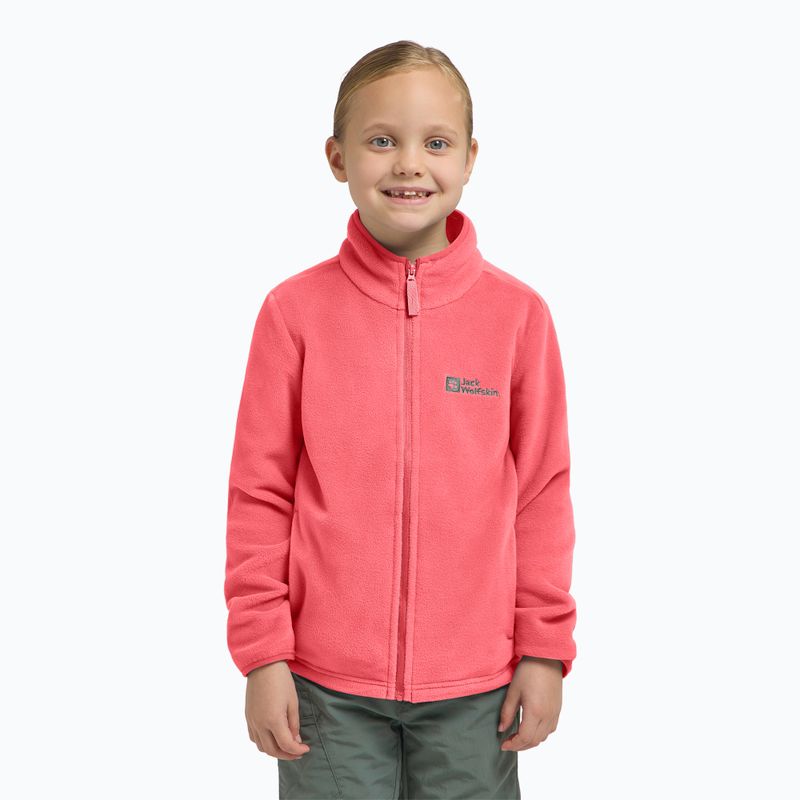 Detská fleecová mikina Jack Wolfskin Taunus sunset coral 12