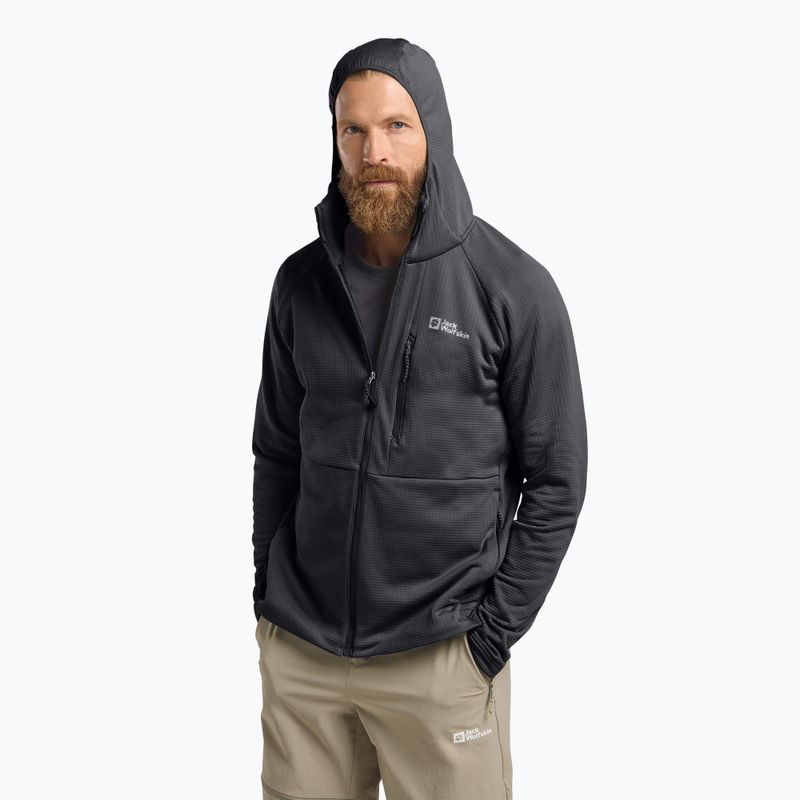 Pánska fleecová mikina Jack Wolfskin Kolbenberg s kapucňou a celozipsom Phantom 4