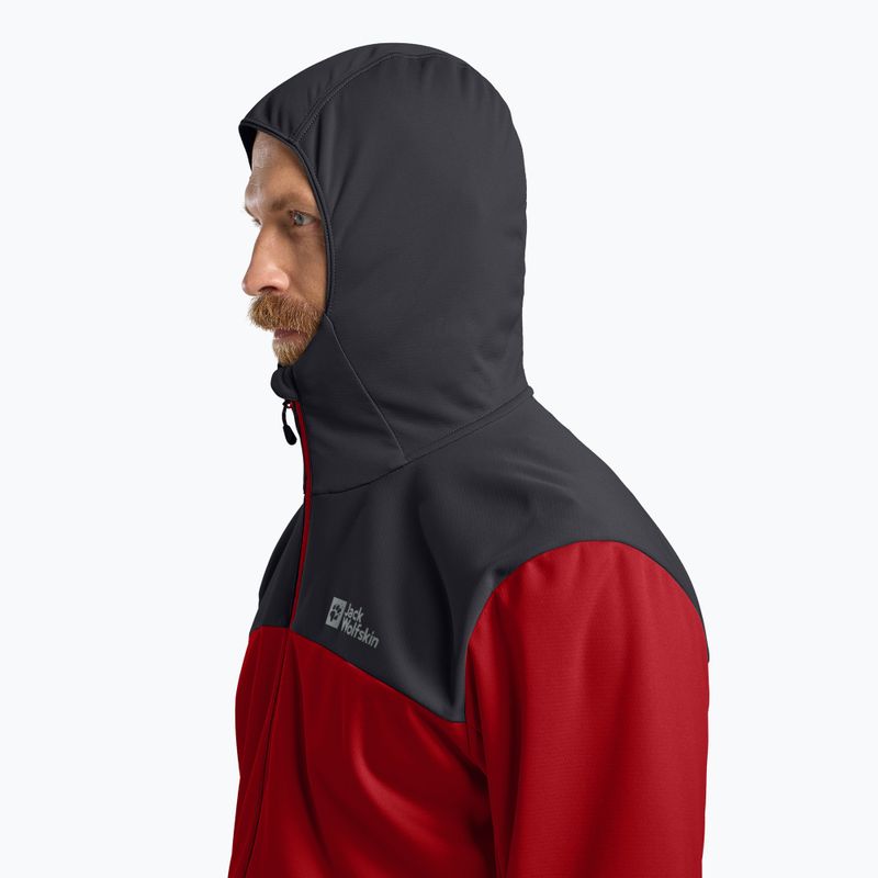 Pánska softshellová bunda Jack Wolfskin Feldberg Hoody adrenaline red 4