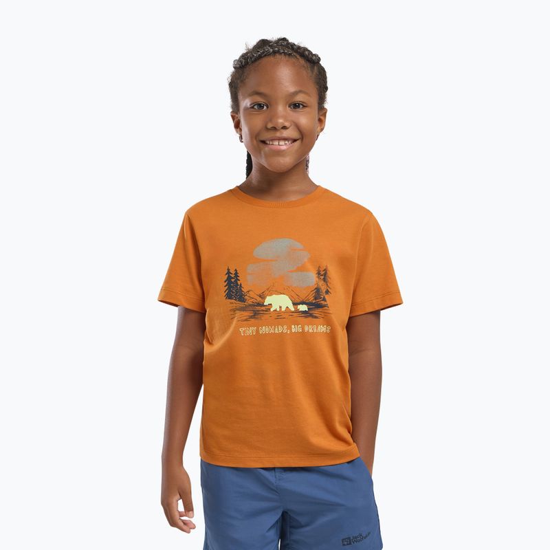 Detské tričko Jack Wolfskin Graphic Cotton T print soft amber 5