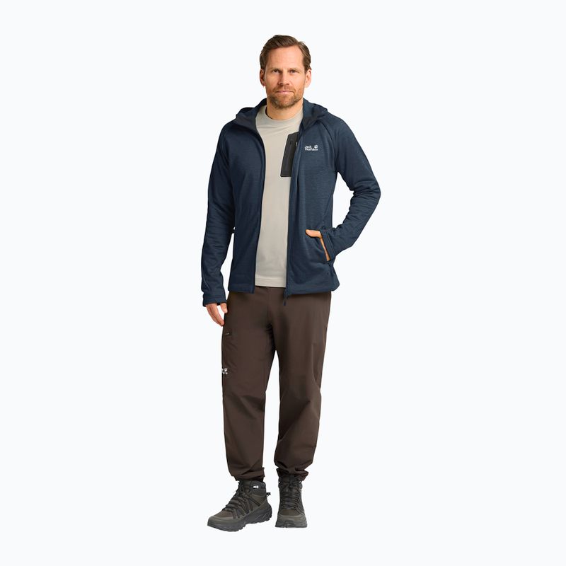 Pánska trekingová mikina Jack Wolfskin Peak District Hooded Full Zip midnight sky 2