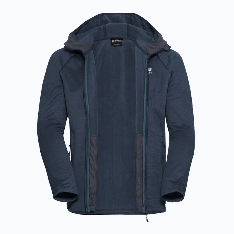Pánska trekingová mikina Jack Wolfskin Peak District Hooded Full Zip midnight sky 9