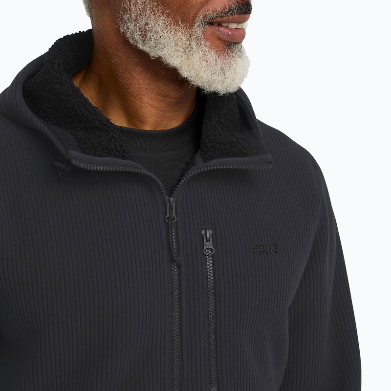 Pánska trekingová mikina Jack Wolfskin Lake Ridge Hooded black 5
