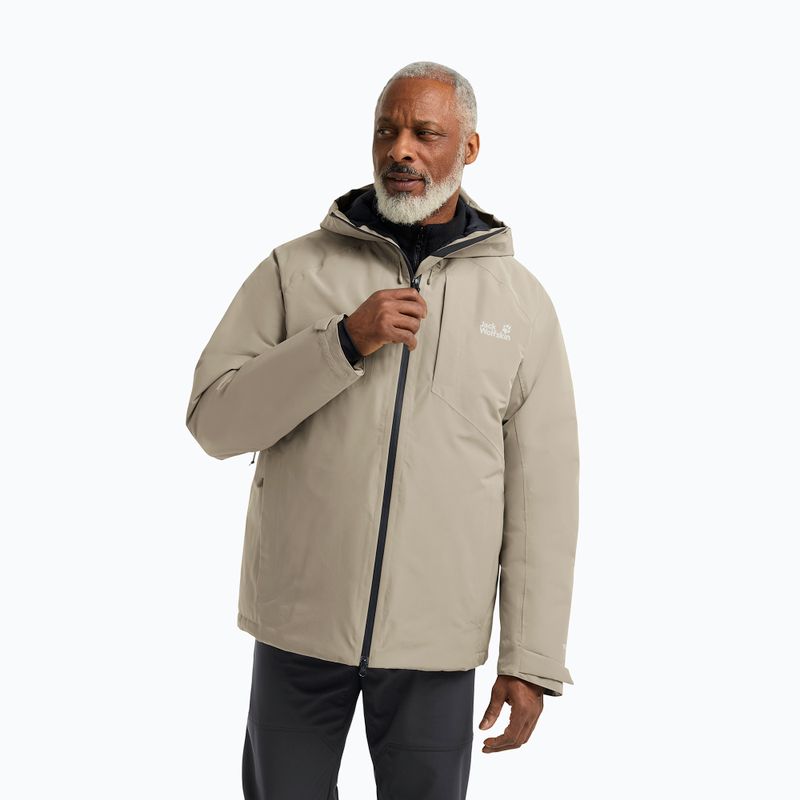Pánska bunda do dažďa  Jack Wolfskin Icecape 2L Down Ins Rds linen
