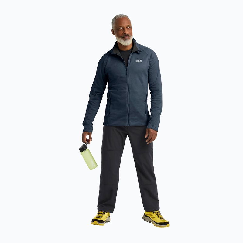 Pánska trekingová mikina Jack Wolfskin Peak District Full Zip midnight sky 2