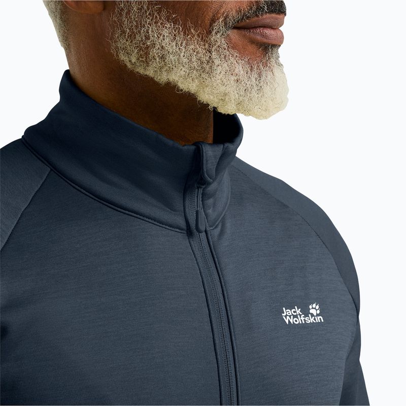 Pánska trekingová mikina Jack Wolfskin Peak District Full Zip midnight sky 4