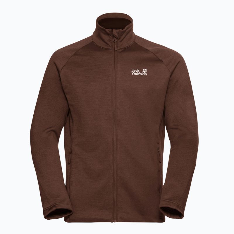 Pánska trekingová mikina Jack Wolfskin Peak District s celým zipsom hot chocolate 7