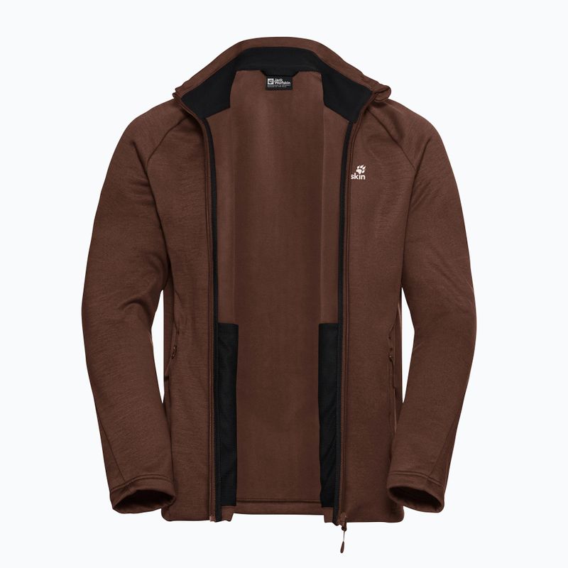 Pánska trekingová mikina Jack Wolfskin Peak District s celým zipsom hot chocolate 9