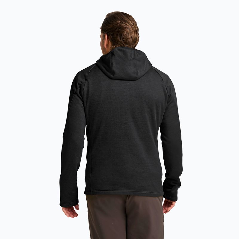 Pánska trekingová mikina Jack Wolfskin Peak District Hooded Full Zip black 3