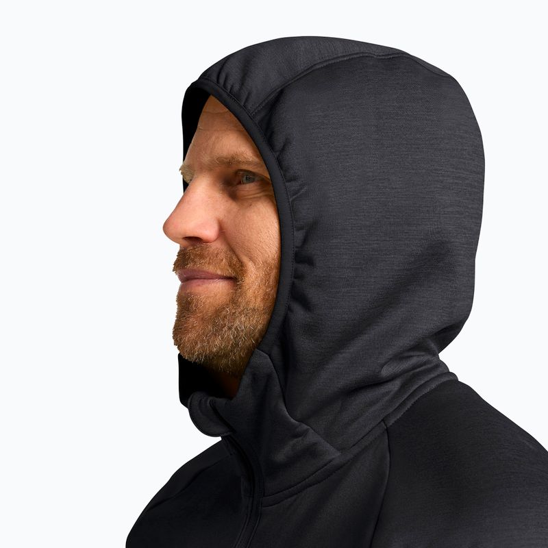 Pánska trekingová mikina Jack Wolfskin Peak District Hooded Full Zip black 4